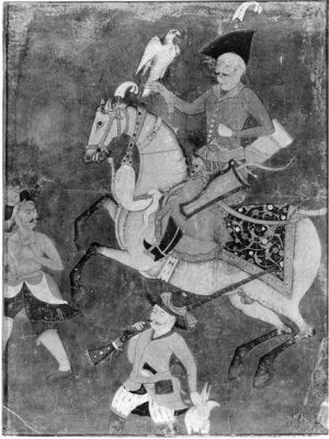 Shah Abbas II Hunting on Horseback - A Triumphant Display of Mughal Influence and Exquisite Miniature Detail